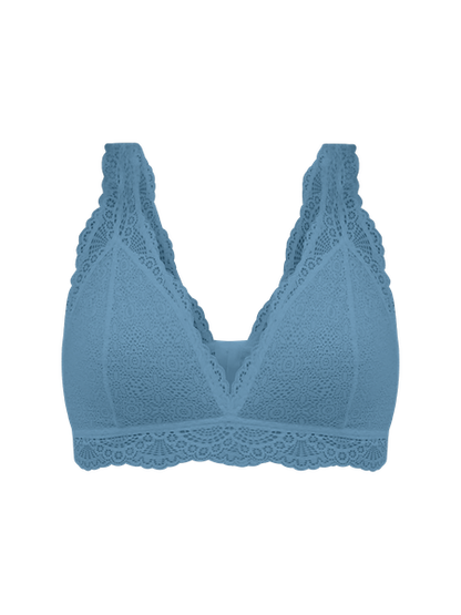 Women's Deep V Knitted Lace Bra