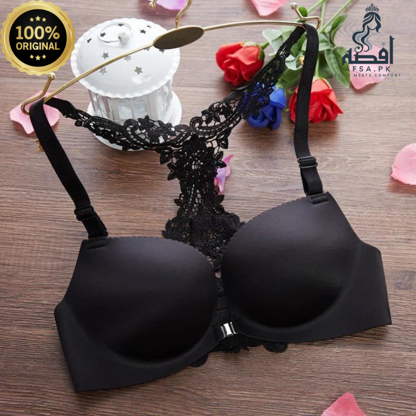 Front Opening with steel clip Butterfly Bra Set for Girls & Women