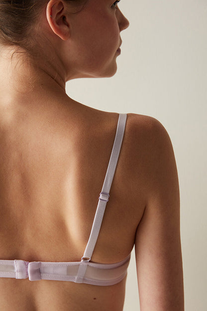 Cross Side Buckle Wireless Lace Lift Bra