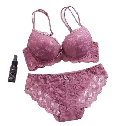 Flourish Elegant Lace Bra & Panty Set – Push Up & Double Padded Comfort