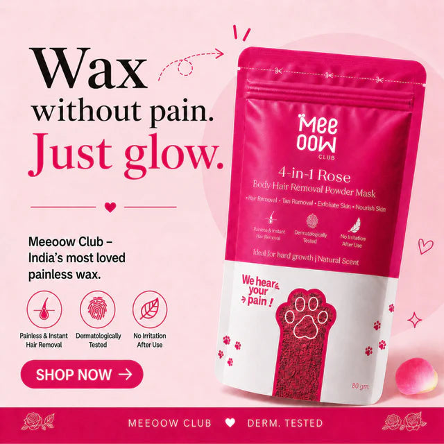 Meow Wax Powder - Buy 1 Get 1 Free Hair Removal Solution For Smooth Skin Easy And Painless Depilatory Treatment For Body And Face