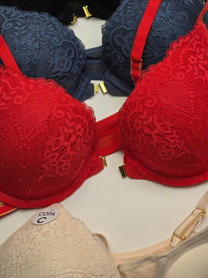 Front Buckle Double Padded Full Coverage Bra